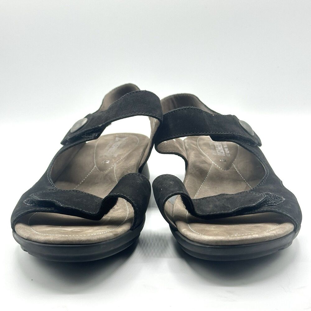 Mephisto Prudy Women's Black Wedge Heel Sandals EU Size 42 US Size 12 Suede - Picture 2 of 16
